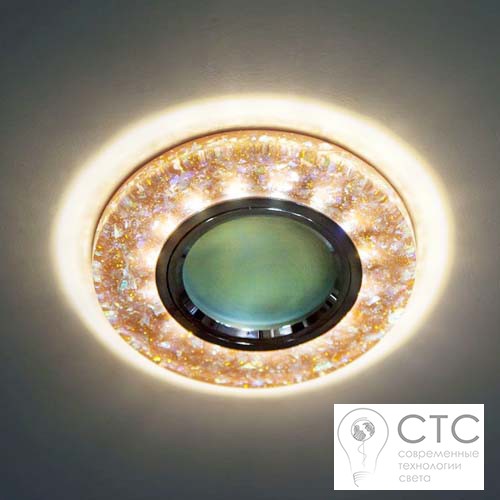 Встраиваемый светильник Feron 8585-2 с LED подсветкой желтое серебро  - фото 2