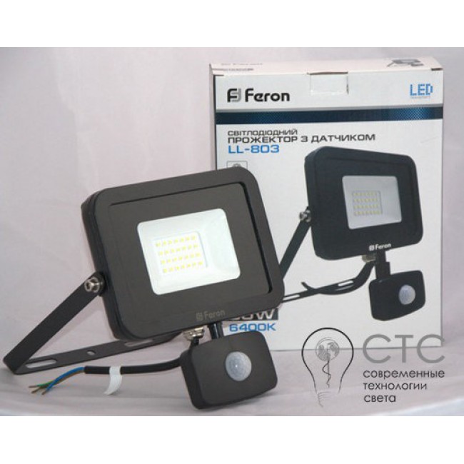 Светодиодный прожектор с датчиком движения Feron LL-803 30W 