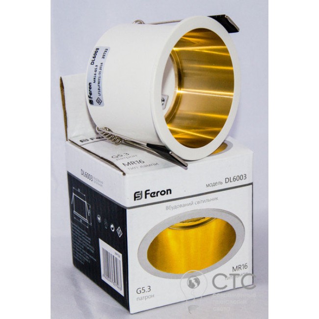Светодиодный светильник Feron DL6003 белый + золото