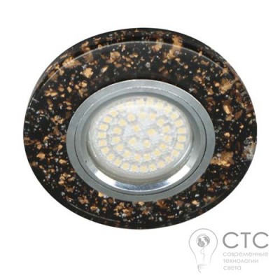 Встраиваемый светильник Feron 8585-2 с LED подсветкой черное золото
