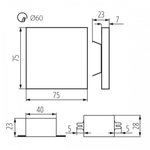Світильник, що вбудовується Kanlux Apus LED AC-WW (23800) - фото 5