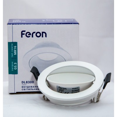 Встраиваемый светильник Feron DL8300 белый круг поворотный