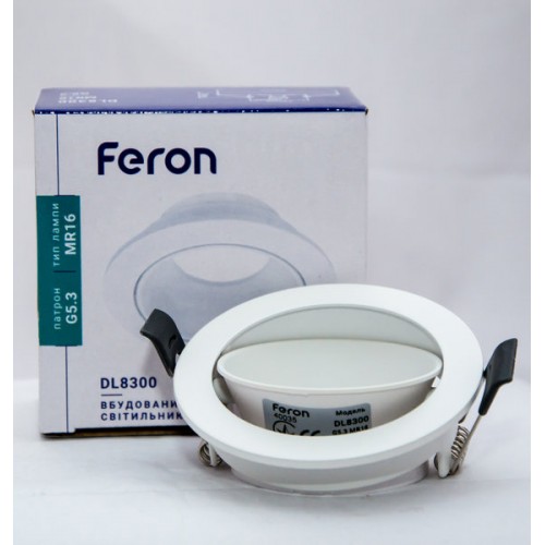 Встраиваемый светильник Feron DL8300 белый круг поворотный - фото 1