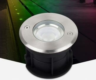 Грунтовый встраиваемый LED светильник 5W RGB+CCT + управление DMX512
