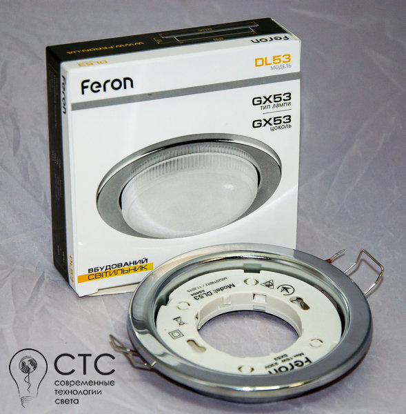 Встраиваемый светильник Feron DL53 хром круг