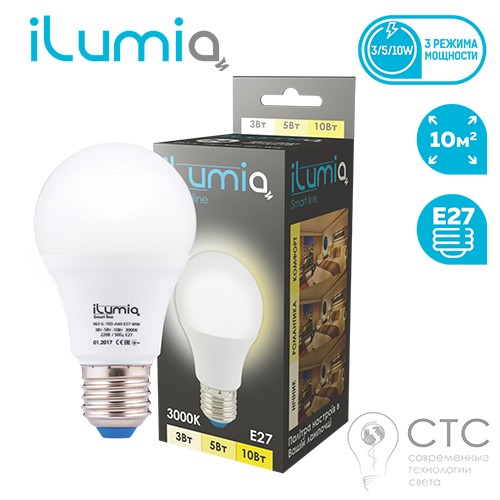 Світлодіодна лампа iLumia IL-10D-A60-E27 10W диммер