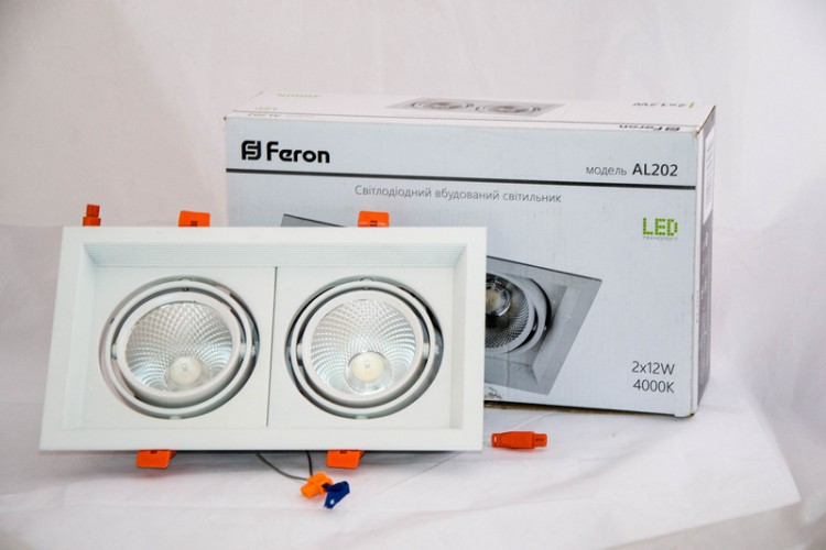 Светодиодный карданный светильник Feron AL202 12W 2xCOB 4000K