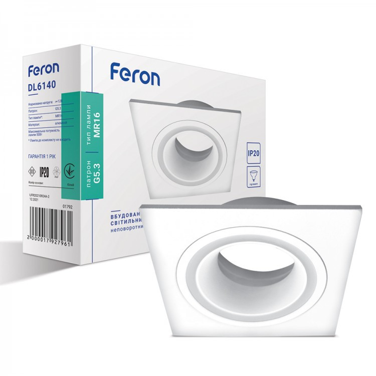 Вбудований світильник Feron DL6140 білий