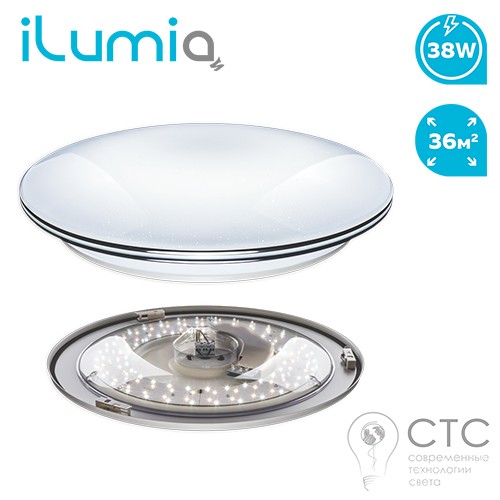 Светодиодный светильник iLumia Silver Spirit 38W 2800-6000K Wi-Fi + пульт