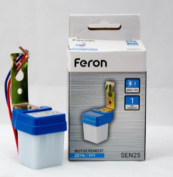 Датчик освещенности Feron SEN25 6A белый фотоэлемент